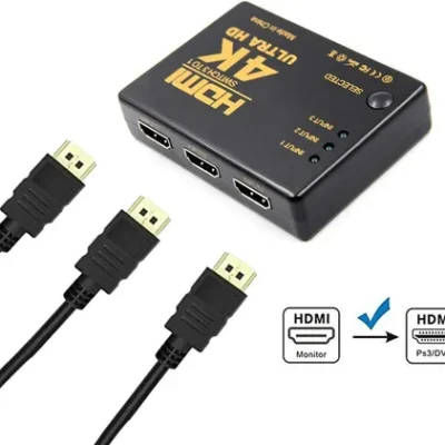 Switch Hdtv 4k Ultra Hd 3 Puertos Con Control Remoto 3x1